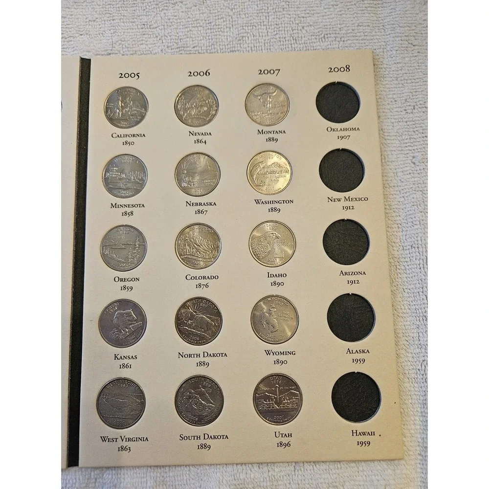 1999~2008 State Commemorative Quarters~ 45 Coins Missing 08 Coins